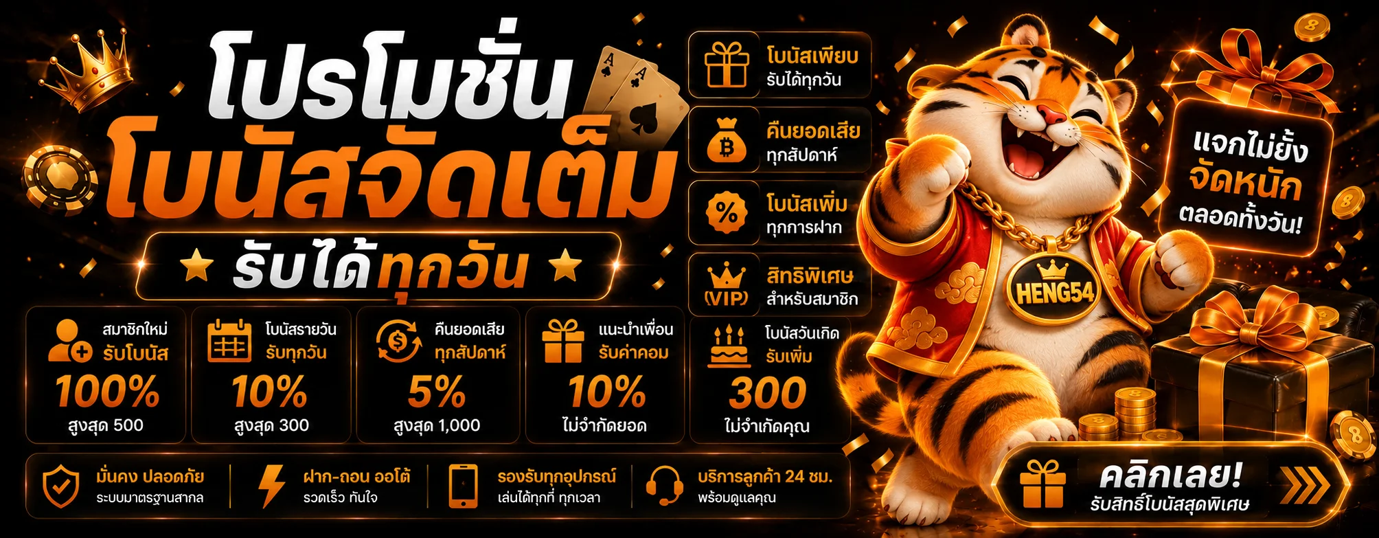 HENG54 โปรโมชั่น โบนัสสมาชิกและสิทธิพิเศษ